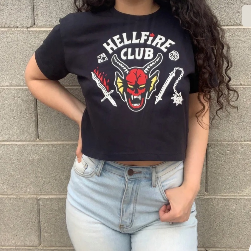 Hellfire Club Crop Top Stranger Things Shirt Eddie Munson